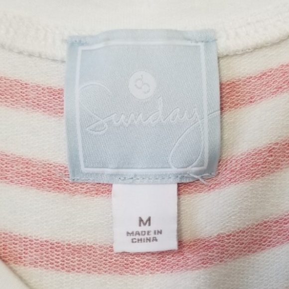 DRESS BARN Sunday Red Ivory Striped Dress Size M - Picture 7 of 8